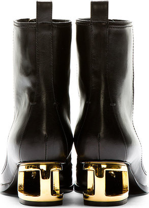 Maiyet Black Metal Heel Ankle Boots
