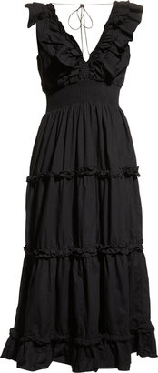 Love the Label V-Neck Ruffle Tiered Midi Dress