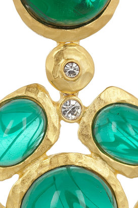 Kenneth Jay Lane Gold-plated, crystal and resin clip earrings