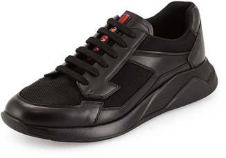 Prada Next Light Low-Top Sneaker, Black
