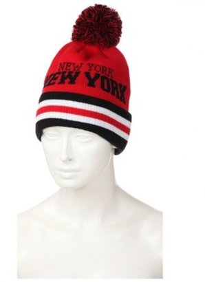Br.Uno Galli Womens Fashion Headwear New York Bobble Hat One Size Red
