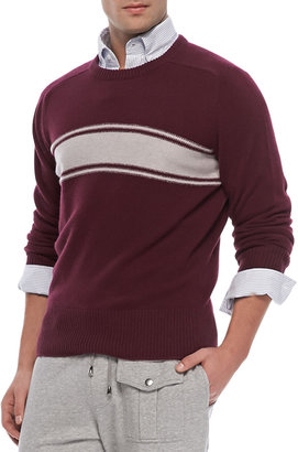 Michael Bastian Cashmere Striped Sweater, Burgundy