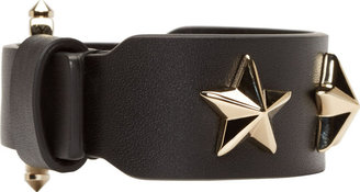 Givenchy Black Leather Star-Studded Bracelet