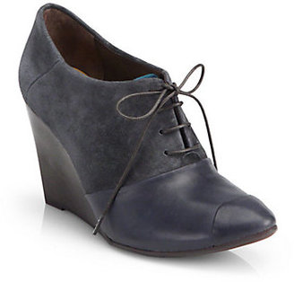 Coclico Jazmine Suede & Leather Oxford Wedge Ankle Boots