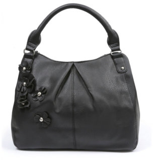 George Floral Detailed Handbag - Black