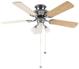 FANTASIA Mayfair Ceiling Fan and Light, Stainless Steel