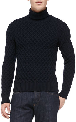 Etro Wool Turtleneck Sweater, Navy