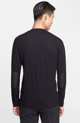 Neil Barrett Long Sleeve T-Shirt with Leather Elbow Patches