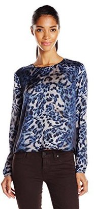 Vince Camuto Women's Long Sleeve Crew Neck Blouse