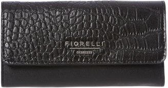 Fiorelli Sadie black croc large flapover purse