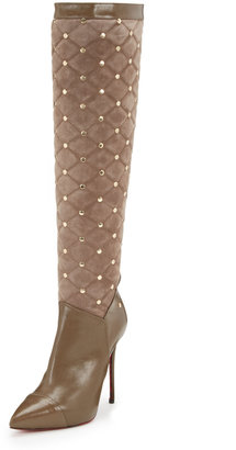 Cesare Paciotti Tall Combo Stud Pointed-Toe Boot