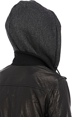 R 13 Women's Leather "Flight" Hooded Jacket