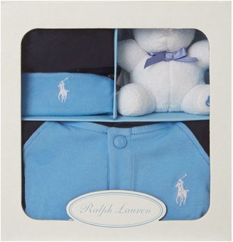 Polo Ralph Lauren Baby boys all-in-one with teddy & hat giftbox set