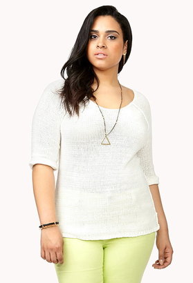 Forever 21 FOREVER 21+ Plus Size Relaxed Open-Knit Sweater