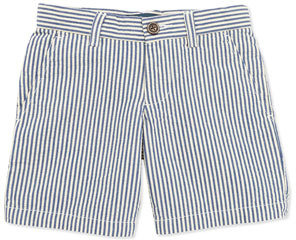 Ralph Lauren Childrenswear Preppy Seersucker Shorts, Blue, Boys' 4-7