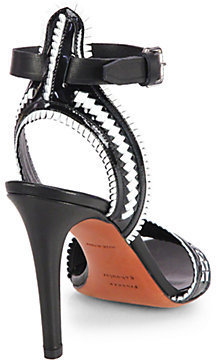 Proenza Schouler Leather Woven Ankle-Strap Sandals