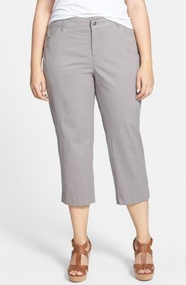 Sejour 'Megan' Stretch Cotton Crop Pants (Plus Size)