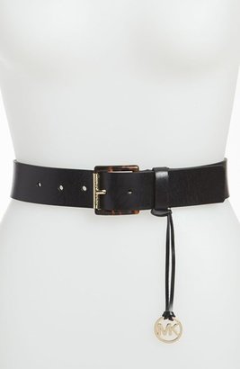 MICHAEL Michael Kors Logo Charm Leather Belt