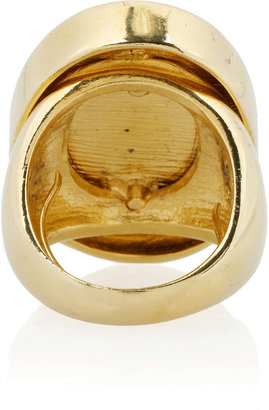 Kenneth Jay Lane 22-karat gold-plated resin ring