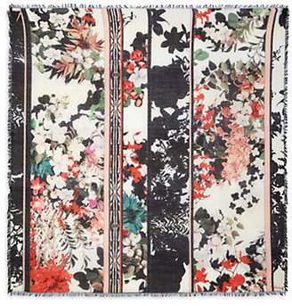 Roberto Cavalli Floral-Print Cashmere & Lurex Scarf