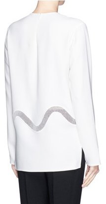 Nobrand Squiggle mesh cady crepe blouse