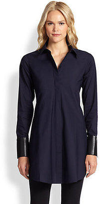 Saks Fifth Avenue Button-Down Peplum Shirt