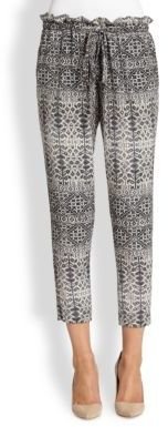 Haute Hippie Stretch Silk Printed Cropped Pants