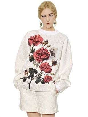 Dolce & Gabbana St. Francis Cotton Silk Brocade Top