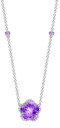 Kiki McDonough Grace Flower Amethyst & Diamond Pendant Necklace