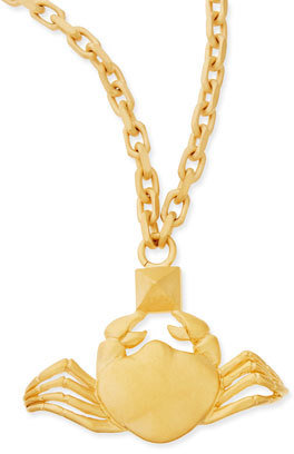 Valentino Golden Cancer Zodiac Necklace, 36"L