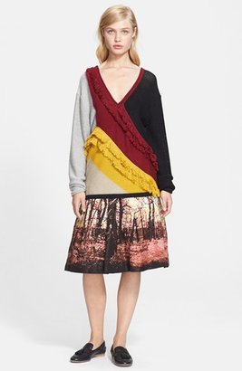 Tracy Reese Fringe Detail Colorblock Sweater