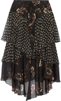 Jason Wu Layered printed silk-chiffon skirt