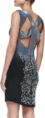 Nicole Miller Sleeveless Embroidered Cocktail Dress