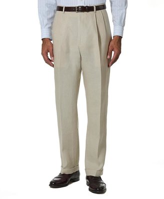 Brooks Brothers Irish Linen Pleat-Front Trousers