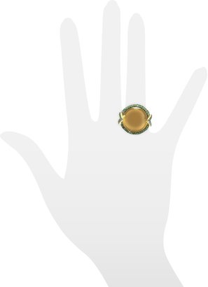 Sho London 18K Gold V-Seal Smoky Quartz Feodora Ring