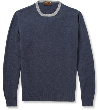 Doriani Suede Elbow-Patch Cashmere Sweater