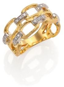 Marco Bicego Murano Diamond, 18K White & Yellow Gold Two-Row Ring