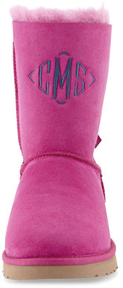 UGG Monogrammed Bailey Bow-Back Short Boot, Victorian Pink