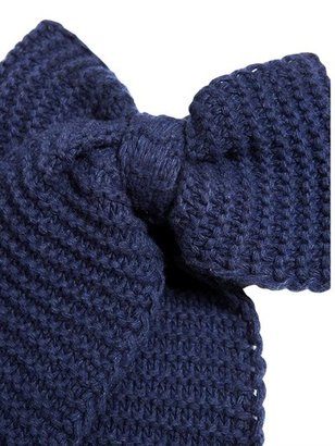Il Gufo Wool Blend Knit Scarf With Bow