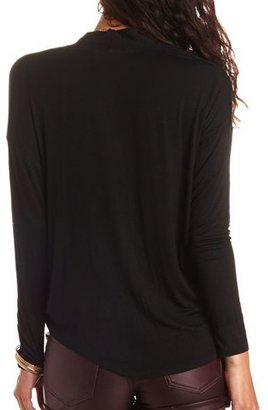 Charlotte Russe Oversized Sheer Draped Wrap Top