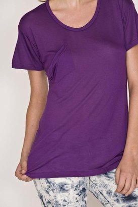 K Allyn Short Sleeve Pocket Crew Tee in Purple
