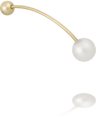 Sophie Bille Brahe Elipse 14-karat gold pearl bar earring