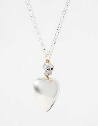 Adele Marie Silver Heart Long Necklace