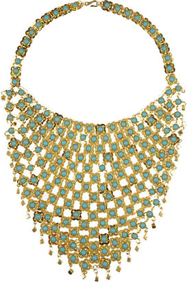 Dannijo Gold-plated bead-embellished bib necklace