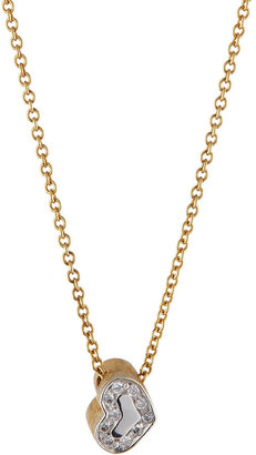 Nanis 18K Brushed Yellow Gold Heart Diamond Necklace