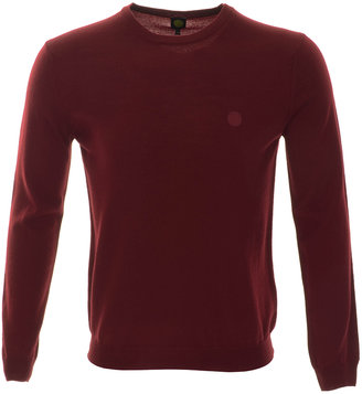 Pretty Green Mosley Crew Neck Knit Jumper Red
