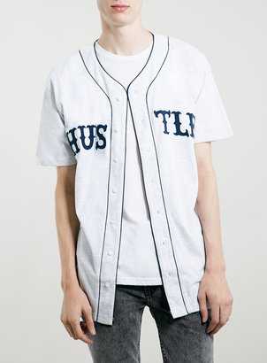 Topman Grey Hustle Baseball T-Shirt