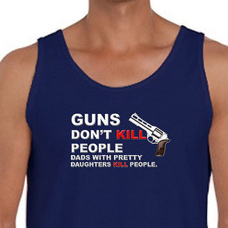 American Apparel Guns Dont Kill People Dads With Pretty Daughters Do Funny T-shirt Men's Tank Top