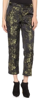 Vera Wang Collection Floral Jacquard Trousers