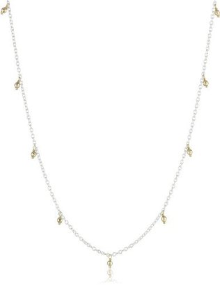 Mizuki Silver Chain and Gold Bead Necklace